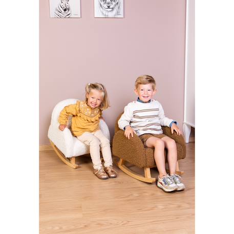 Chaise à bascule teddy pour enfant Teddy blanc cassé 6 - vertbaudet enfant 