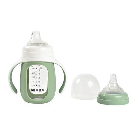 Biberon verre + housse silicone 2 en 1 Vert sauge 4 - vertbaudet enfant 