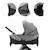 Poussette 2 en 1 Kinderkraft VESTO 2 memory buttons, nacelle ventilée 3 zones, pliage avec siège, éco?cuir, accessoires inclus Gris+Noir 5 - vertbaudet enfant 