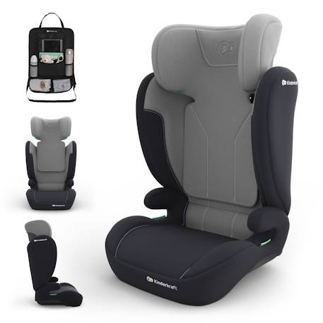 Siège auto Kinderkraft I-SPARK 2 PLUS i-Size 100-150 cm appui-tête réglable + organisateur voiture Gris+Noir+Rose+Vert 1 - vertbaudet enfant 
