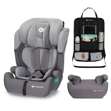 Siège auto Kinderkraft COMFORT UP i-Size 76-150 cm ceinture sécurité + organisateur Gris+Noir+Vert 1 - vertbaudet enfant 