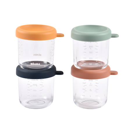 Lot de 4 portions repas en verre 250 ml Mélange couleurs 1 - vertbaudet enfant 