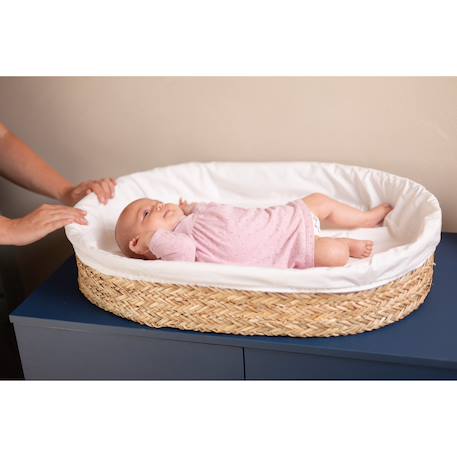 Panier à langer jonc de mer Naturel/blanc 5 - vertbaudet enfant 