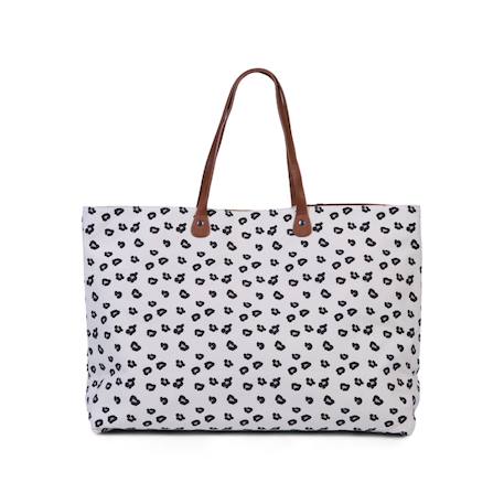 Sac à langer de voyage grande contenance design family bag Blanc imprimé+Gris toile 5 - vertbaudet enfant 