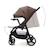 Poussette TRIG 3 TR avec plateau click & fold, assise allongée 91,5 cm, roues pivotantes 360°, capote déperlante Beige+Gris+Marron+Noir 16 - vertbaudet enfant 