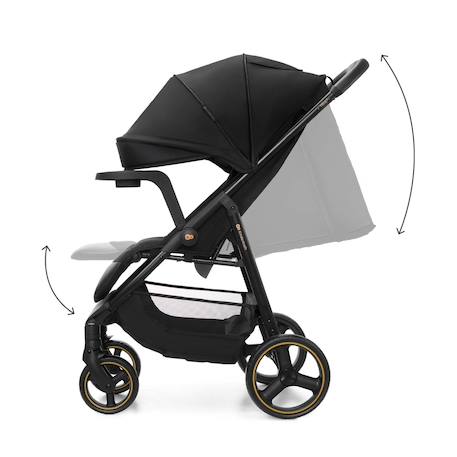 Poussette TRIG 3 TR avec plateau click & fold, assise allongée 91,5 cm, roues pivotantes 360°, capote déperlante Beige+Gris+Marron+Noir 22 - vertbaudet enfant 