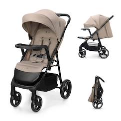 Puériculture-Poussette kinderkraft TRIG 3 TR avec plateau click & fold, assise allongée 91,5 cm, roues pivotantes 360°, capote déperlante