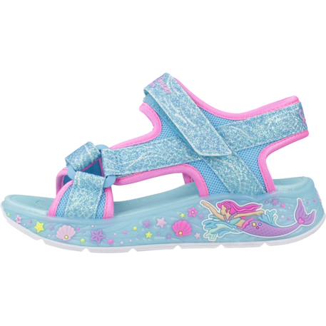 Sandales enfant fille en textile légère confortable Bleu+Bleu blmt+Violet lvmt 8 - vertbaudet enfant 