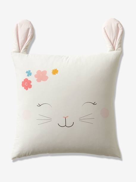 Parure housse de couette enfant et taie d'oreiller LAPIN ROMANTIQUE ivoire / rose 4 - vertbaudet enfant 