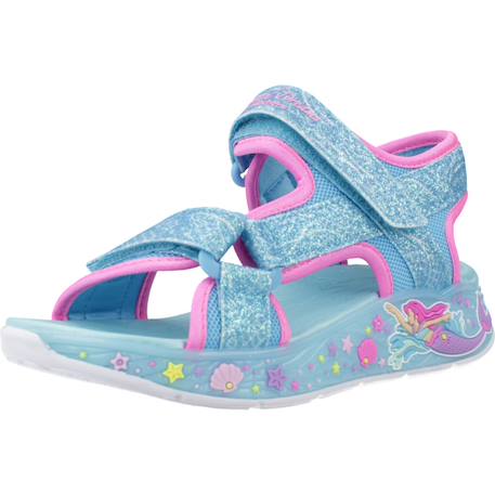 Sandales enfant fille en textile légère confortable Bleu+Bleu blmt+Violet lvmt 10 - vertbaudet enfant 