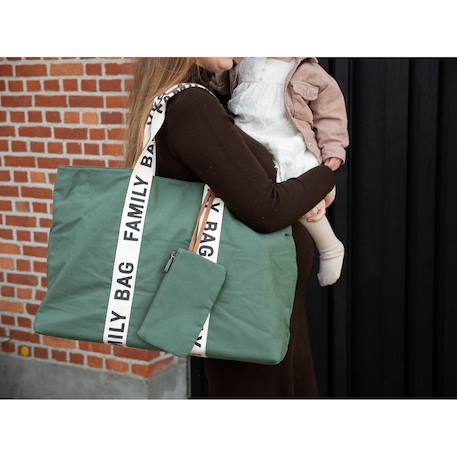 Sac à langer family bag Blanc cassé+Noir+Vert 14 - vertbaudet enfant 