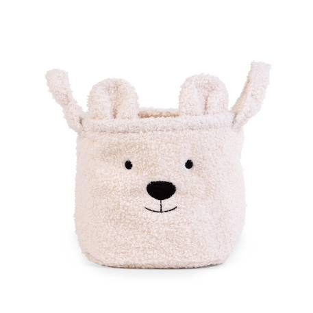 Panier de rangement 25x20x20 cm teddy Blanc cassé+Neutre 1 - vertbaudet enfant 