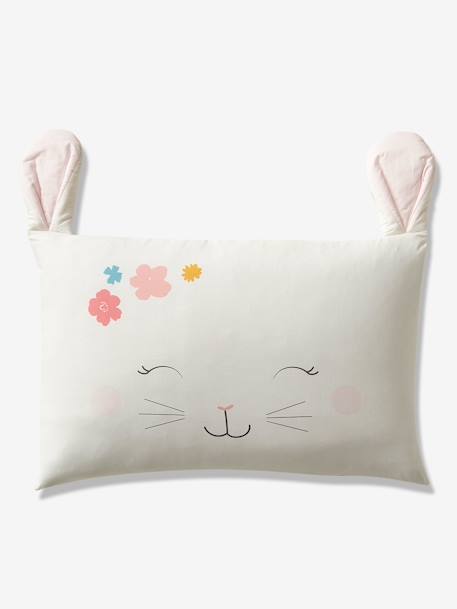 Parure housse de couette enfant et taie d'oreiller LAPIN ROMANTIQUE ivoire / rose 5 - vertbaudet enfant 