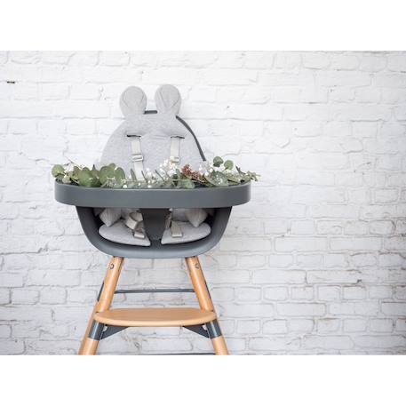 Chaise haute évolutive réglable en hauteur Anthracite+Menthe 2 - vertbaudet enfant 
