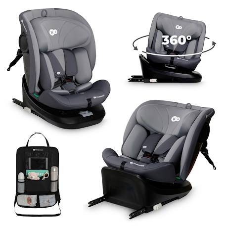 Siège auto Kinderkraft I-GROW I-Size 40-150 cm rotation 360° isofix + organisateur voiture Gris 1 - vertbaudet enfant 