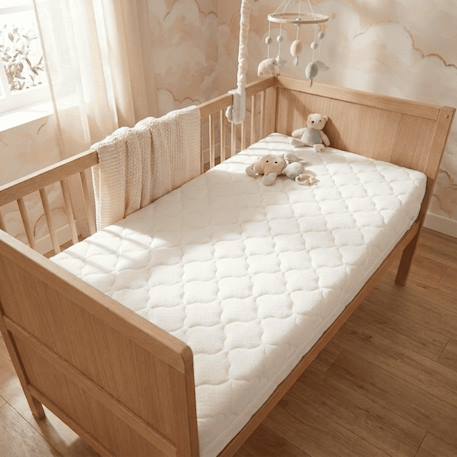 Pack matelas bébé 60x120 + plan incliné étoiles dorées + protège-matelas - déhoussable et sain Blanc 3 - vertbaudet enfant 
