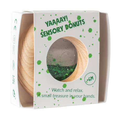 Hochet sensoriel donut calme Bleu+Jaune+Orange+Rose+Rouge+Turquoise+Vert+Violet 24 - vertbaudet enfant 