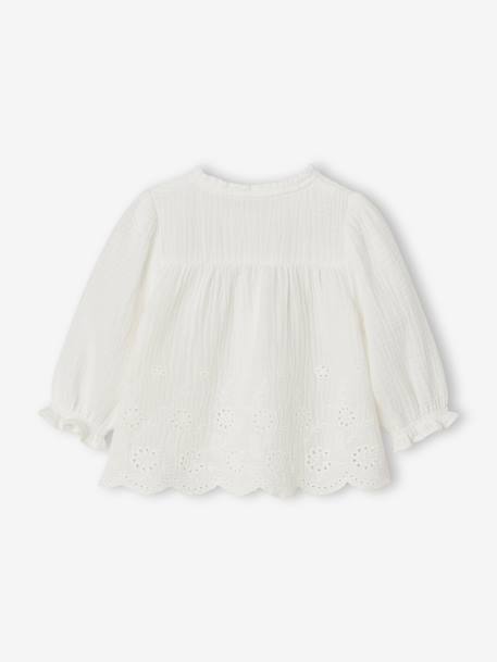 Blouse brodée bébé écru+ocre 2 - vertbaudet enfant 