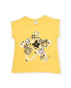 T-shirt en maille pour fille avec motif étoiles de mer  - vertbaudet enfant