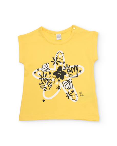 Bébé-T-shirt, sous-pull-T-shirt en maille pour fille avec motif étoiles de mer