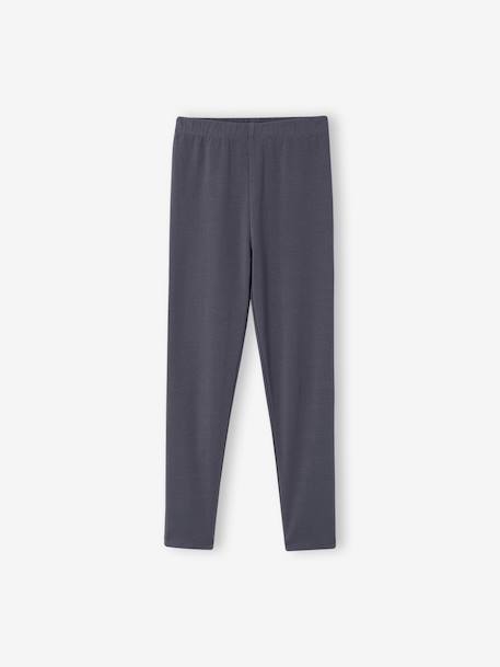Lot de 2 leggings fille Basics bois de rose+gris foncé+kaki+marron imprimé+vert sauge 8 - vertbaudet enfant 