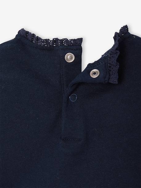 T-shirt bébé manches longues avec motif c½ur léopard écru+marine 7 - vertbaudet enfant 