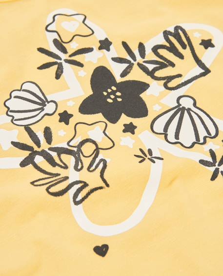 T-shirt en maille pour fille avec motif étoiles de mer Jaune 4 - vertbaudet enfant 