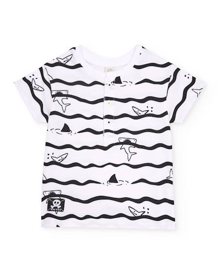 Garçon-T-shirt en maille pour garçon avec imprimé requins