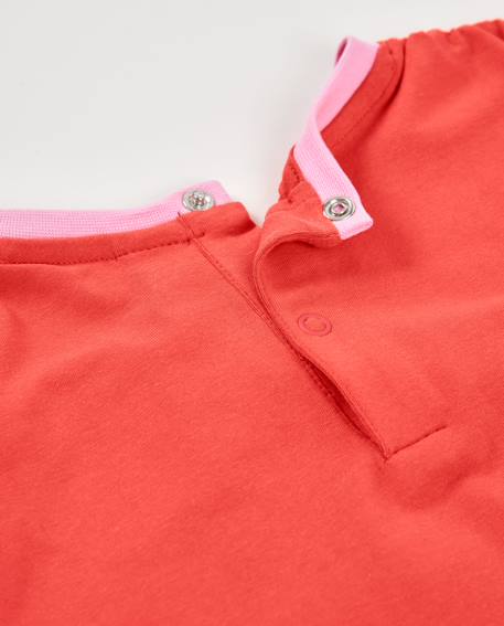 T-shirt en maille pour fille avec grand imprimé sur le devant Rouge 4 - vertbaudet enfant 