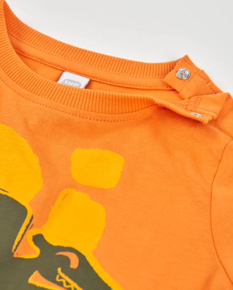 T-shirt en maille pour garçon avec imprimé contrasté Orange 3 - vertbaudet enfant 