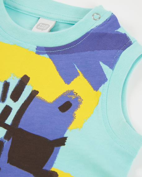 Débardeur pour garçon en maille avec fermeture à l’épaule Bleu 3 - vertbaudet enfant 