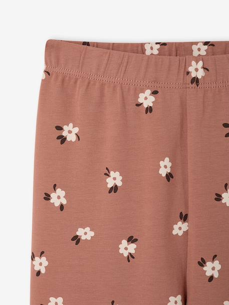 Lot de 2 leggings fille Basics bois de rose+gris foncé+kaki+marron imprimé+vert sauge 5 - vertbaudet enfant 