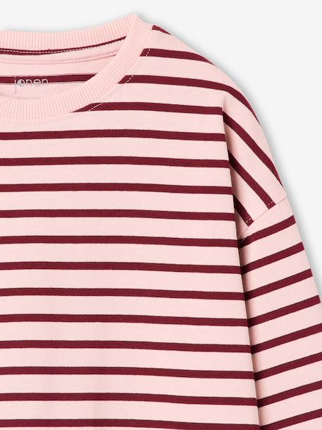 T-shirt manches longues fille bois de rose+écru 3 - vertbaudet enfant 