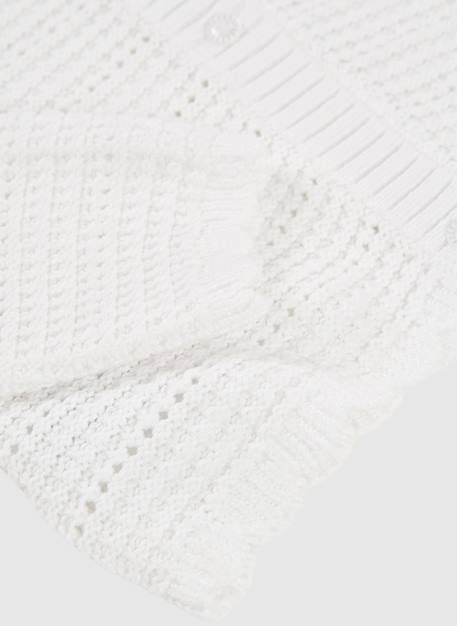 Gilet en maille pour fille Blanc 4 - vertbaudet enfant 