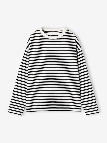 T-shirt manches longues fille bois de rose+écru 4 - vertbaudet enfant 