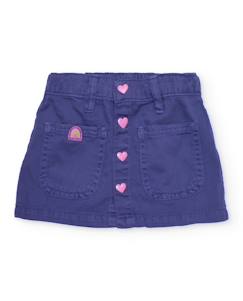 Jupe pour fille en toile avec boutons en forme de cœur  - vertbaudet enfant