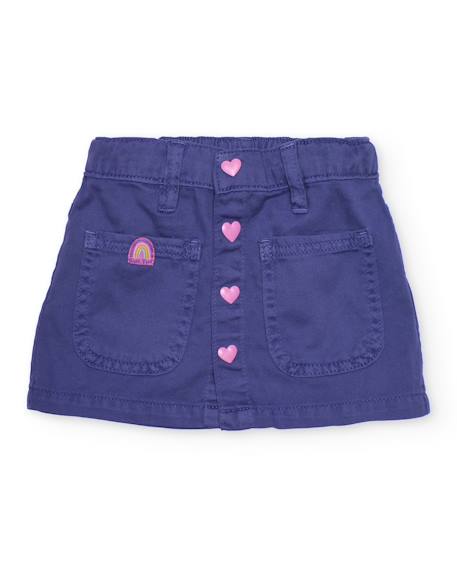 Jupe pour fille en toile avec boutons en forme de cœur Violet 1 - vertbaudet enfant 