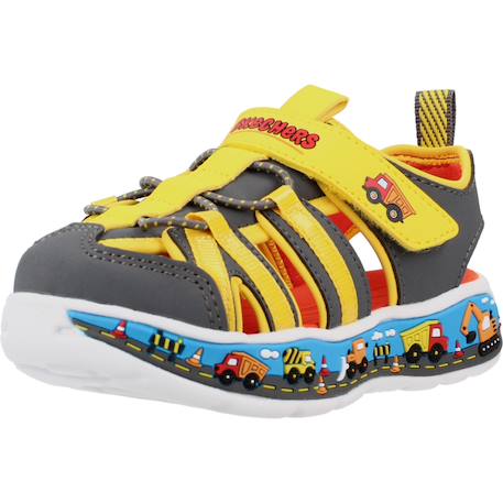 Sandales garçon modèle play scene splash Bleu ltbl+Jaune ccyl 10 - vertbaudet enfant 