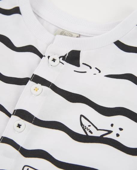 T-shirt en maille pour garçon avec imprimé requins Blanc 3 - vertbaudet enfant 