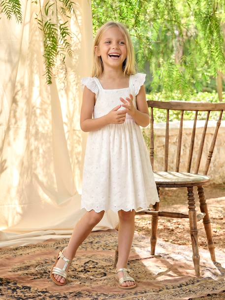 Robe fille broderie anglaise coton blanc 1 - vertbaudet enfant 