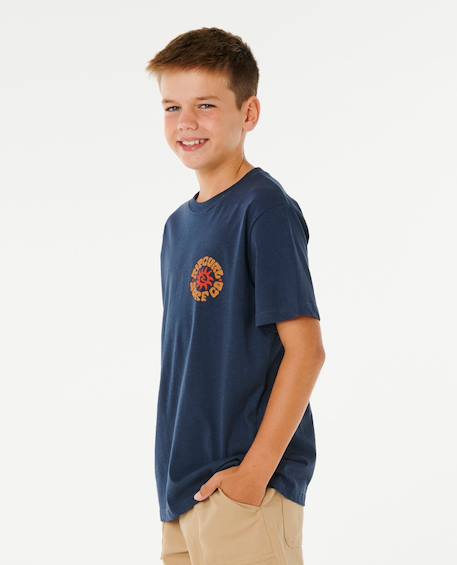 T-shirt à manches courtes pacific rinse circle enfant Dark navy+Ochre 2 - vertbaudet enfant 