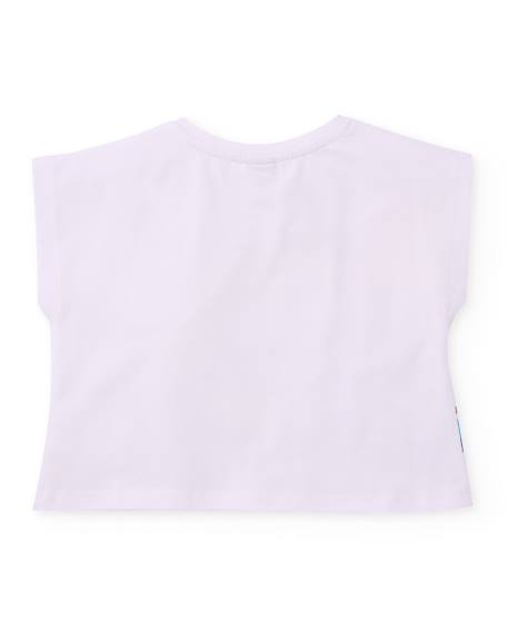 T-shirt en maille pour fille avec détail en relief Blanc 2 - vertbaudet enfant 