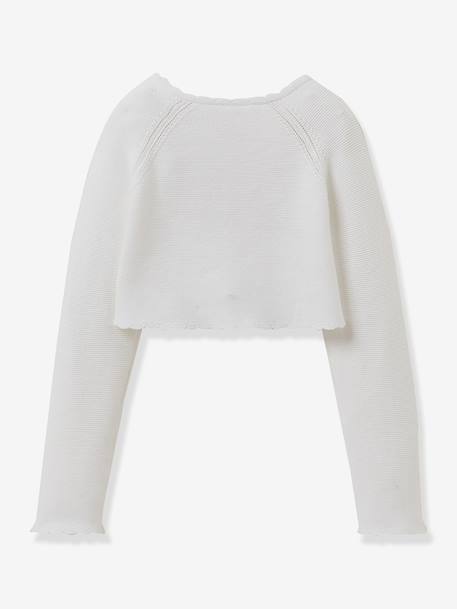 Boléro court boutonné blanc 2 - vertbaudet enfant 