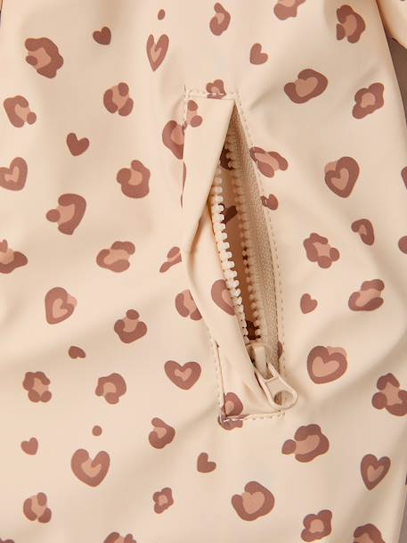 Combinaison de pluie imprimée à capuche bébé doublée polaire vanille+vieux rose 4 - vertbaudet enfant 