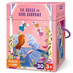Jouet-Jeux éducatifs-Puzzles-Puzzle et livre disney la belle au bois dormant