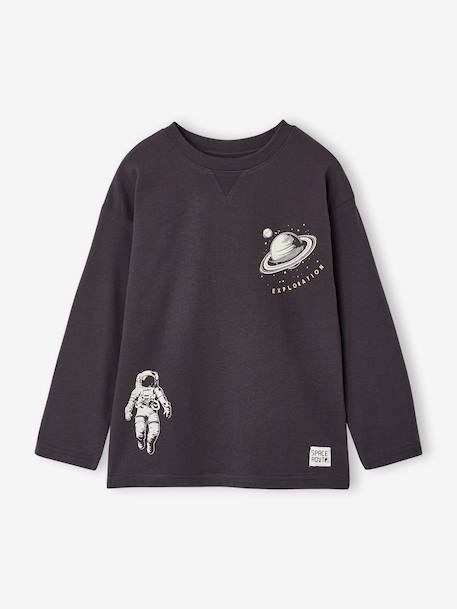 T-shirt manches longues garçon anthracite+jaune+pistache 1 - vertbaudet enfant 