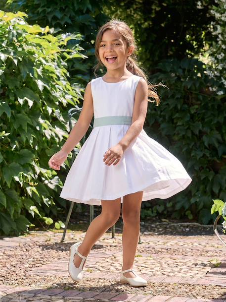 Robe de cérémonie motifs fleurs fille blanc+blanc imprimé+bleu clair+rose imprimé+rose pâle 2 - vertbaudet enfant 