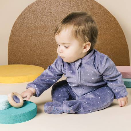 Hochet sensoriel donut calme Bleu+Jaune+Orange+Rose+Rouge+Turquoise+Vert+Violet 3 - vertbaudet enfant 