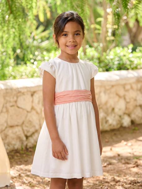 Robe fête patineuse nœud blanc+vert sauge 1 - vertbaudet enfant 