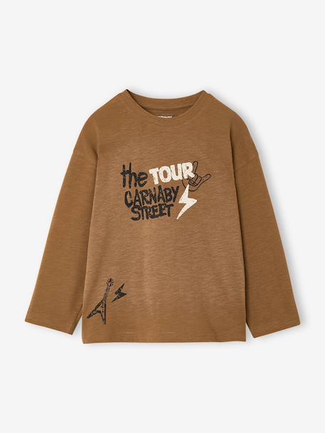 T-shirt manches longues garçon cappuccino 1 - vertbaudet enfant 